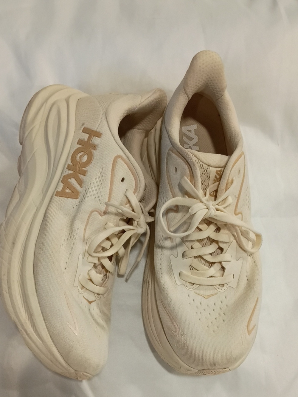 Hoka Women's Cream/Beige Athletic Running Shoes
